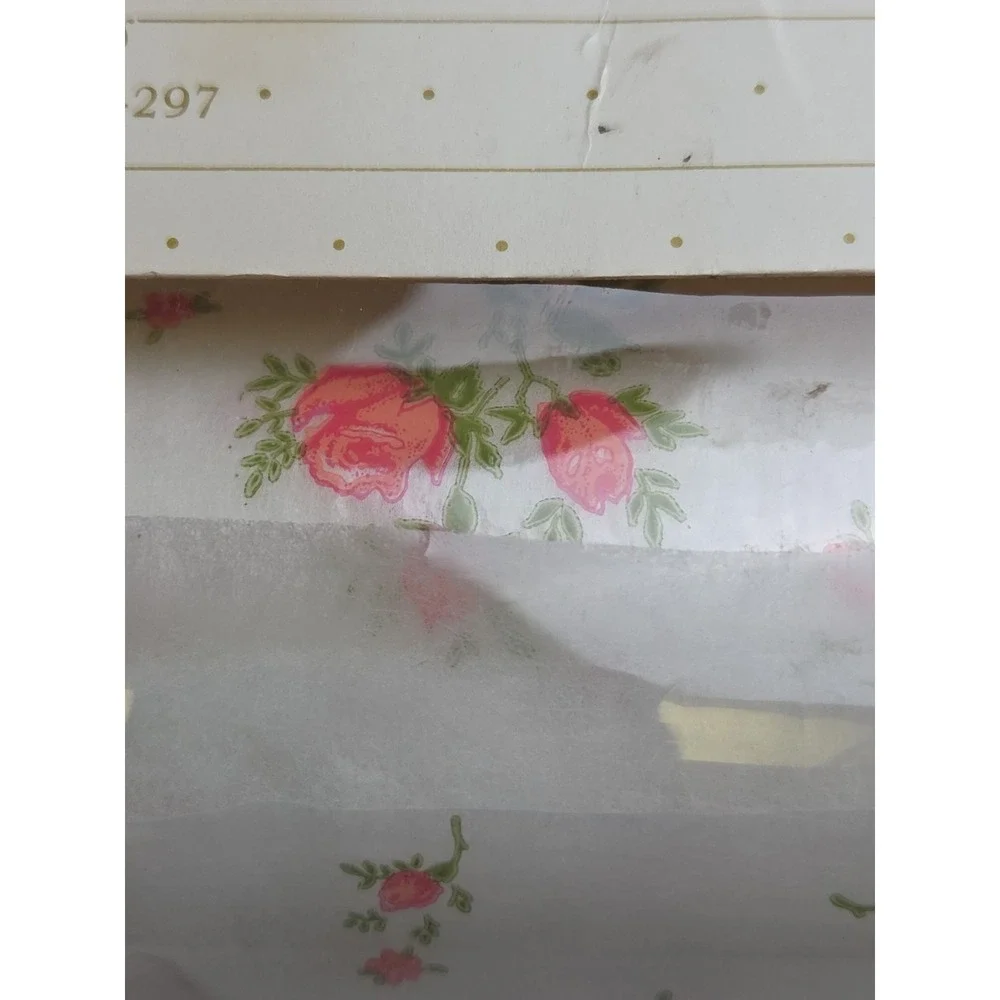 Vtg Karen Carson‎ Scented Drawer Lining Floral Cottage Rose 108x17.5 NIB Polyfab